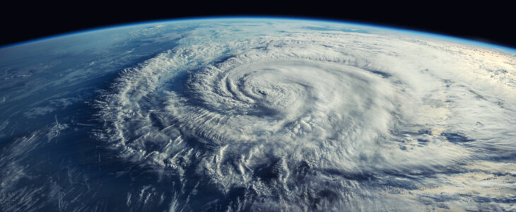 Super Typhoon, tropical storm, cyclone, hurricane, tornado, over ocean. Weather background. Typhoon, storm, windstorm, superstorm, gale moves to the ground. Elements of this image furnished by NASA.