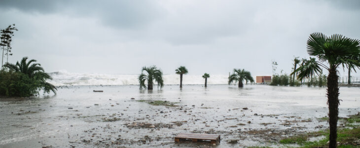 Stormy weather on a beach