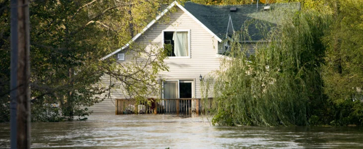 A house in a flood