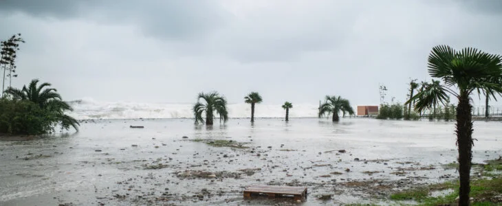 Stormy weather on a beach